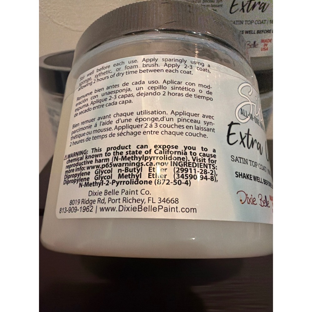 Dixie Belle Silk All-In-One Mineral Paint Extra Coat Satin Top Coat 16oz 4 left - Picture 3 of 4